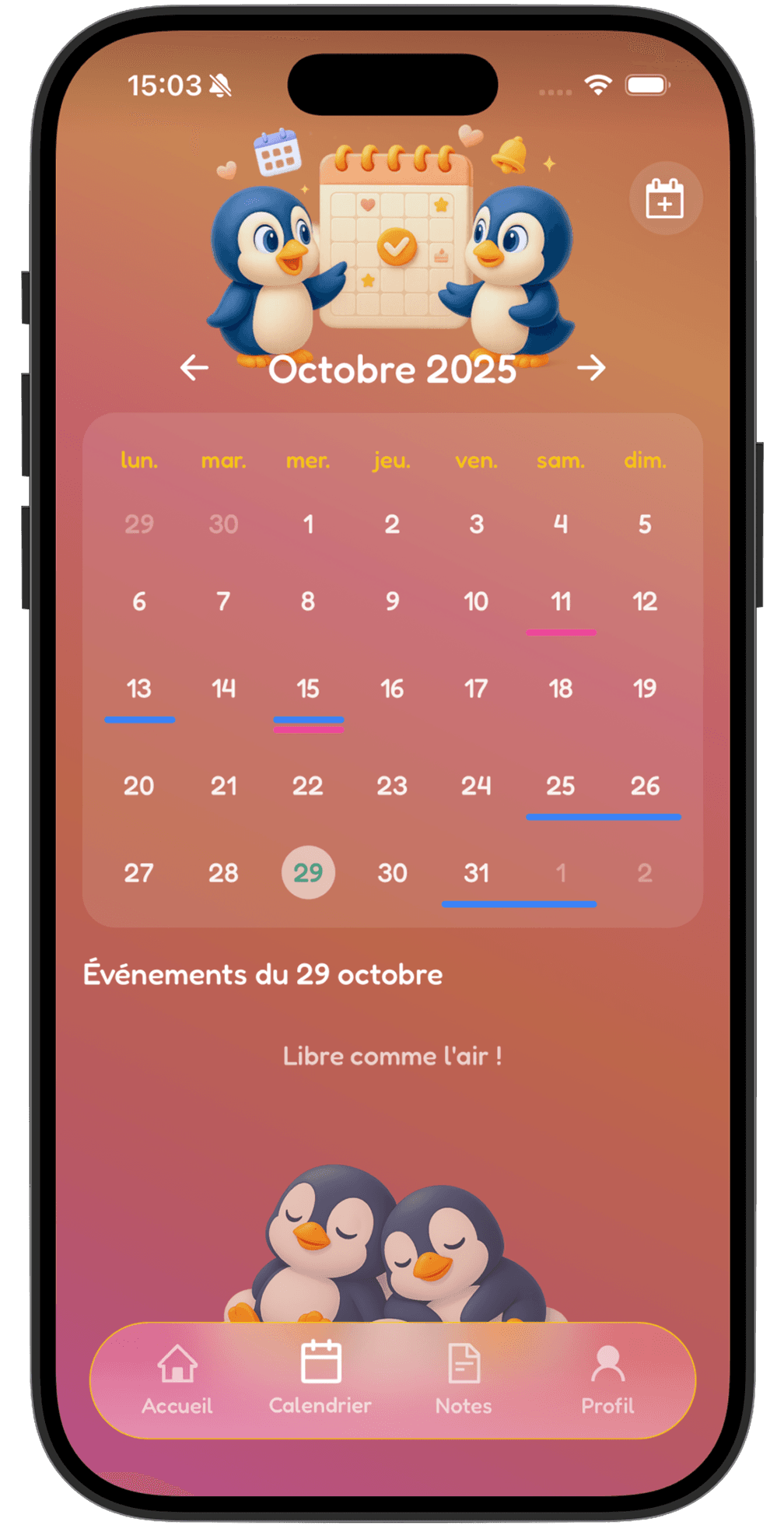 A calendar made for two